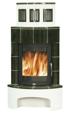 Печь-камин ABX Normandie (угловая), зеленая в Костроме